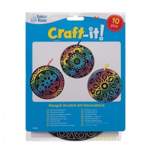 AW985 Rangoli Scratch Art Decorations - Pack of 10 Arts and Crafts for Kids $17.90 Kids' Drawing & Writing Boards