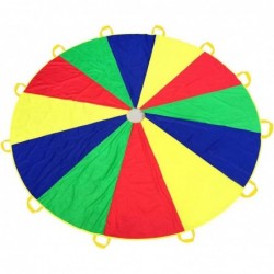 Play Parachute Children 210T Rainbow Play Parachute 12 feet with 12 Handles for 3-8 Kids Play Games $43.93 Flying Toys