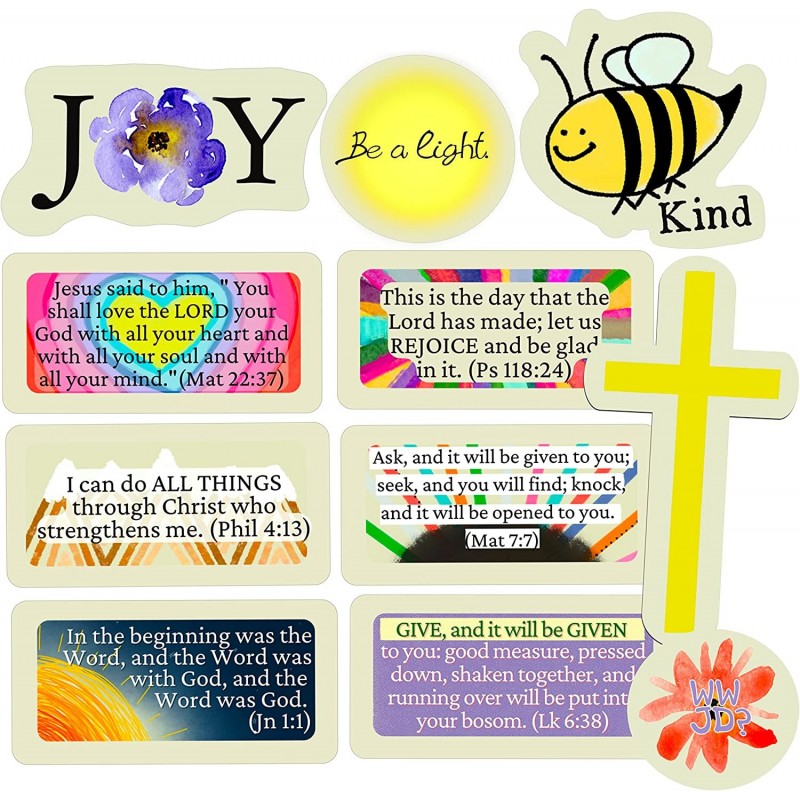 Bible Verse Stickers (Different Verses) - Colorful Quality Christian Scripture Stickers for Bible Journaling - Motivational E...