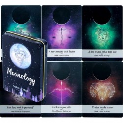 Moonology Oracle Cards in A Tin A 44-Card Deck Gilded Black (Limited Edition) 400 GSM Black Core Cardstock $32.33 Fortune Tel...