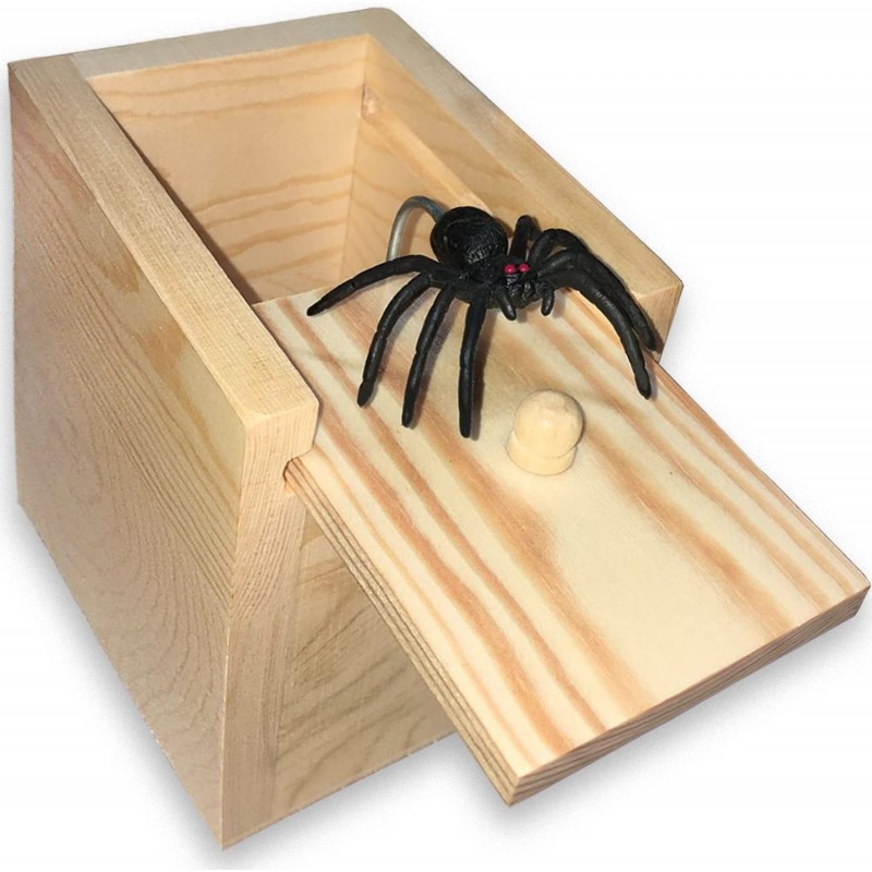 Prank Spider Box Funny Gag Gift [LARGE] Wooden Surprise Gift Box for Money Cash Gift Card Presents Fun Hilarious Trick Box Sc...