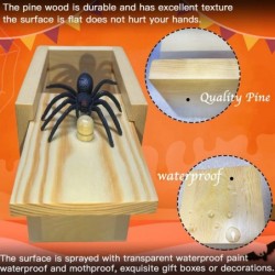 Prank Spider Box Funny Gag Gift [LARGE] Wooden Surprise Gift Box for Money Cash Gift Card Presents Fun Hilarious Trick Box Sc...