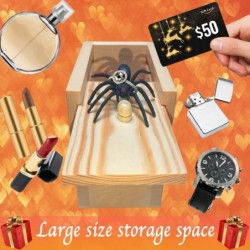 Prank Spider Box Funny Gag Gift [LARGE] Wooden Surprise Gift Box for Money Cash Gift Card Presents Fun Hilarious Trick Box Sc...