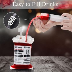 20 Pack Blood Bag for Drink Fake IV Bags Halloween Party Cups Drink Container Drink Pouches Gag Gift Doctor Nursing/RN Gradua...