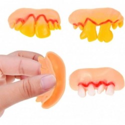 10pcs/Set Funny Rubber Fake Teeth Vampire Denture Ugly Gag False Teeth Buck Tooth Prank Trick Props Jokes Toy for Halloween C...