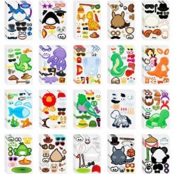 Make A Face Sticker 60 PCS Sheets Make Your Own Stickers with 20 Design Animal Stickers for Boys & Girls as Gift of Festival ...