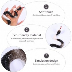 Realistic Rubber Snake Toy Scary Fake Snake Tricky Toy for Halloween Prank Props Black and White $14.07 Gags & Practical Joke...