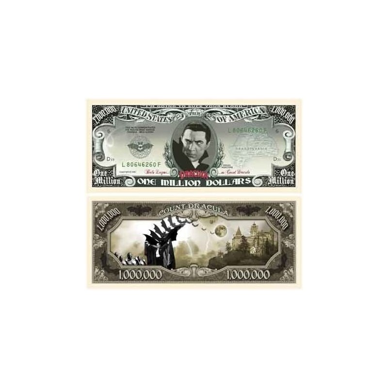 Set of 100 - Dracula Million Dollar Bill $45.92 Gags & Practical Joke Toys