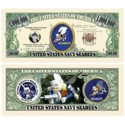 Seabee Million Dollar Bill in Currency Holder - Fun Gift Or Keepsake for Members of The US Navy Construction Battalion $16.20...