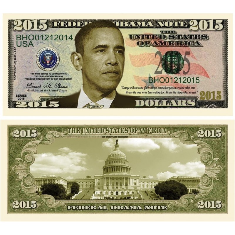 Set of 5 - Barack Obama 2015 Commemorative Dollar Bill $14.79 Gags & Practical Joke Toys