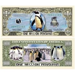 Pack of 25 - Penguins Million Dollar Bills - Best Collectible Gift for Penguin Lovers $22.24 Gags & Practical Joke Toys