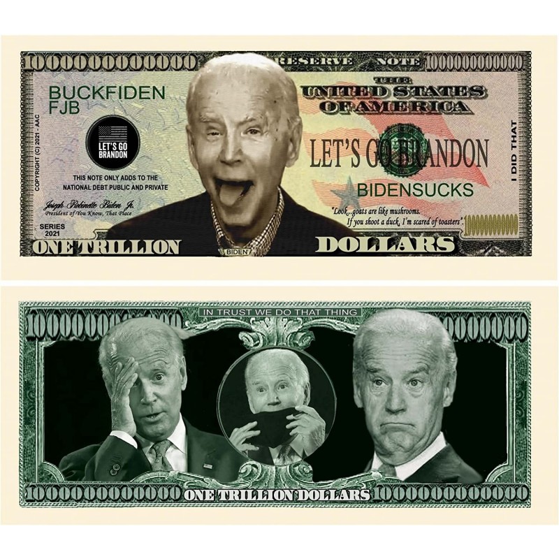 Pack of 250 - Joe Biden Sucks - Let's Go Brandon - FJB Trillion Dollar Bill $68.16 Gags & Practical Joke Toys