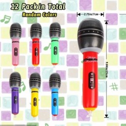 12 Pack Inflatable Microphones 9.4 Inch Giant Blow Up Microphone Inflatable Microphone Props for 80s 90s Musical Concert Them...