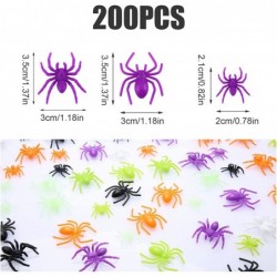 200pcs Halloween Spider Decorations Colored Spiders Plastic Realistic Scary Spider Figures Prank Props for Haunted Houses Hal...