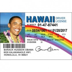 NPID44H Obama Hawaii's Driver's License $16.14 Gags & Practical Joke Toys