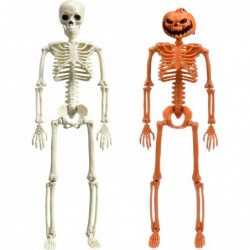 2Pcs Posable Halloween Skeletons 15'' Full Body Skeleton with Movable Joints for Halloween Props Decoration $27.72 Gags & Pra...