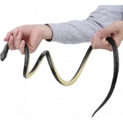 Realistic Rubber Snake Fake Snakes Black Snake Toys Mamba Garden Props Lifelike Snakes to Keep Birds Away Halloween Easter Gi...