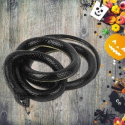 Realistic Rubber Snake Fake Snakes Black Snake Toys Mamba Garden Props Lifelike Snakes to Keep Birds Away Halloween Easter Gi...