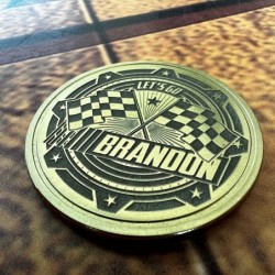 Lets Go Brandon Trump FJB 40mm Brass Coin - Laser Engraved (23572) $42.71 Gags & Practical Joke Toys