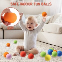 12 Pieces Soft Foam Balls - Lightweight Mini Play Balls for Safe Indoor Toys Fun - Vibrant Assorted Colors Balls - Unique Bir...