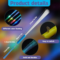 16 Pieces Glow Fiber Wands Sticks LED Light Up Wands Fiber Optic Wands LED Flashing Sticks Glow Flashing Wands Fiber Optic Wa...