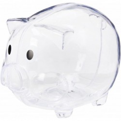 Transparent Plastic Piggy Bank/Money Box Transparent $20.25 Kids' Money Banks