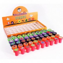 50PCS Halloween Assorted Stamps 50 Halloween Theme Designs Kids Self-Ink Stamps(5 Colors) for Halloween Party Supplies Goodie...