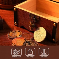 Retro Wooden Treasure Chest Storage Box Wooden Money Storage Box Piggy Bank with Lock and Keys Gift for Kids Adult $29.50 Kid...