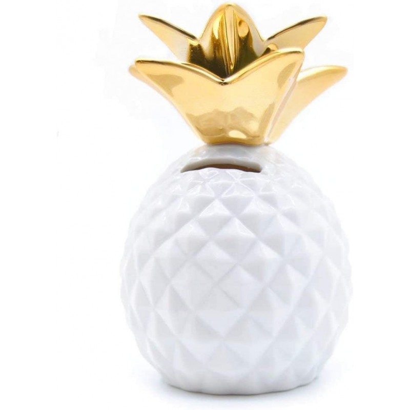 Pineapple Ceramic Coin Money Bank Box Cans Home Desktop Decoration Craft Ornaments for Kids Children White $41.22 Kids' Money...