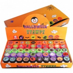 50PCS Halloween Assorted Stamps 50 Halloween Theme Designs Kids Self-Ink Stamps(5 Colors) for Halloween Party Supplies Goodie...