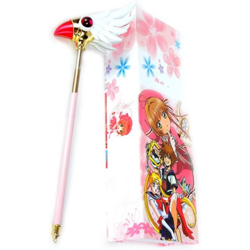 Kawaii Card Captor Sakura Magic Wands Star Wand Bird Head Wand Final Wand Cosplay Cane Ornaments for Girls (Pink Bird Head Ma...