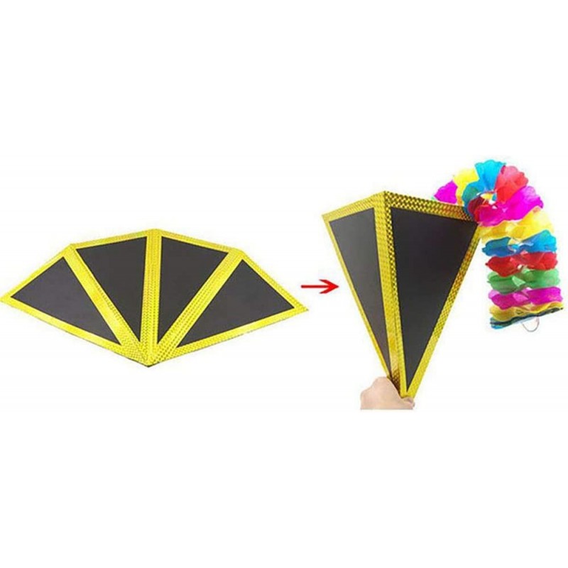 Funnel (Four-Screen Fan) Production with Small Pull Flower Magic Tricks Appearing Magic Flower Gimmicks Stage Props Accessori...