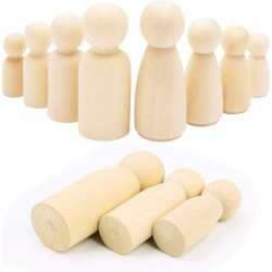 80 PCS Wooden Peg Dolls Peg People Wooden Peg Figures Natural Unpainted Wood Figures Decorative for Kids Crafts Projects Pain...