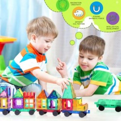 Magnetic Tiles with Cars Kids Gifts & Toys for 3 Year Old Boys Educational Toys for Toddlers Kids Age 3-5 4-8 Building Toys I...