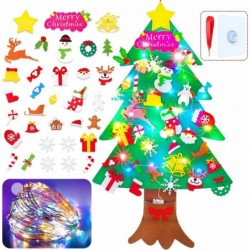 DIY Christmas Tree Felt Toy with LED String Lights Decoration Set 37PCS Christmas Ornaments 3.6 FT Door Wall Hanging 16 FT fo...