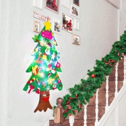 DIY Christmas Tree Felt Toy with LED String Lights Decoration Set 37PCS Christmas Ornaments 3.6 FT Door Wall Hanging 16 FT fo...