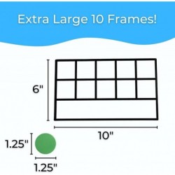 Magnetic Ten Frame Set - Math Manipulatives for Elementary - 4 Ten Frames & 40 Magnetic Math Counters for Kids Math Games for...