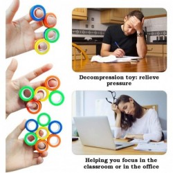 3PCS Magnetic Ring Fidget Set - Decompression Gadgets Rotating Fidget Spinners Relieve Anxiety Finger Small Toys for Wokers S...