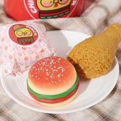 Decompress and Stress Stretch Hamburger Toy Slow Rising Squishy Squeeze Toys Super Soft Stress Relief Toys Hamburger Party Fa...