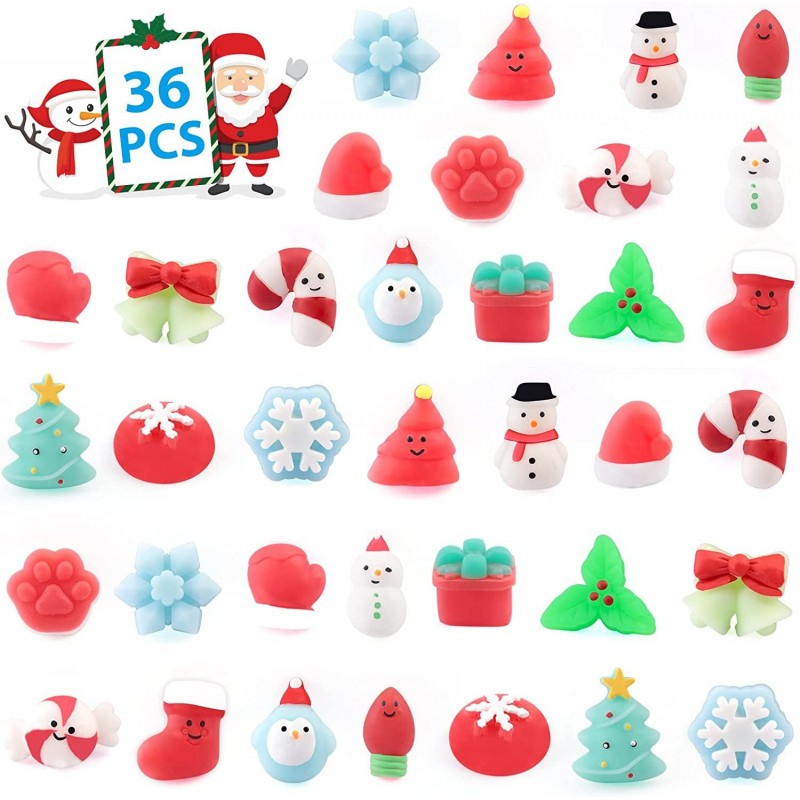 Funimore 36 PCS Christmas Squishy Toys Kawaii Mochi Squishies Cute Things Party Favors for Kids Christmas Theme Stress Relief...