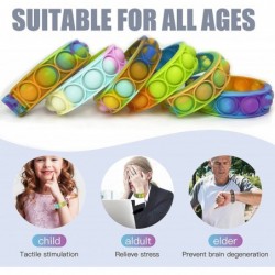 50PCS Pop Fidget Bracelets Toys Durable and Adjustable Stress Relief Wristband Fidget Toys Sets Wearable Push Pop Bubbles Fid...