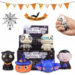 6 Pack-Halloween Squishies Toys Slow Rising Gift Box Includes-Vampire Pumpkin Skull Black Cat Mummy Bat Soft Squishy Toys Hal...