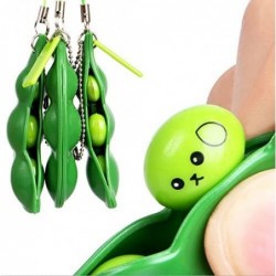 Pack Fidget Bean Toy Squeeze-a-Bean Toys Extrusion Bean Pea Soybean Stress Relieving Chain Toys Funny Facial Expression Edama...