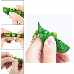 Pack Fidget Bean Toy Squeeze-a-Bean Toys Extrusion Bean Pea Soybean Stress Relieving Chain Toys Funny Facial Expression Edama...