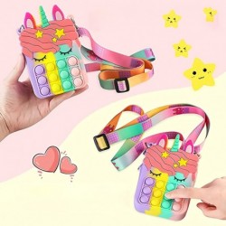 Pop Purse Unicorn Shoulder Crossbody Bag Fidget It Purse Toys for Girls and Women Bubble Push Pop Sensory Silicone Fidget Toy...