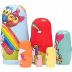 Nesting Dolls Russian Matryoshka Wood Stacking Dolls for Kids Handmade Toys (Unicorn) $29.93 Nesting Dolls