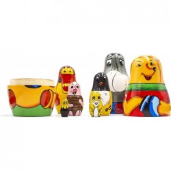 Winnie Pooh Bear Tigger Piglet Eeyore Russian Matryoshka Nesting Wooden Doll $58.47 Nesting Dolls