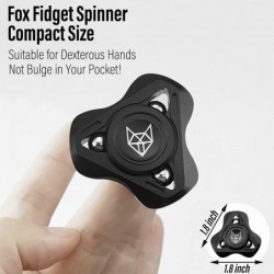 Upgraded Fox Tri 1.8'' Fidget Spinner with Steel Beads Luminous Metal Spinners Toys for Adults Premium Bearing 2~4 Min Autism...