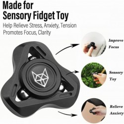 Upgraded Fox Tri 1.8'' Fidget Spinner with Steel Beads Luminous Metal Spinners Toys for Adults Premium Bearing 2~4 Min Autism...