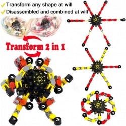 3Pcs Fingertip Gyro Fidget Spinners Spinning Top Toy Transformable Spinners Fidget Chain Toy Deformed Mechanical Spiral Twist...